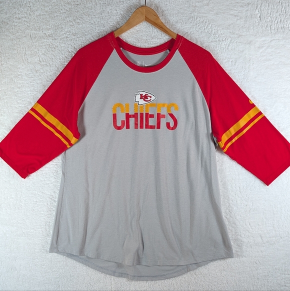 Nike Tops - 48-Nike Red and Gray Tee Chiefs ( Sign Of Wash‎ Wear)
